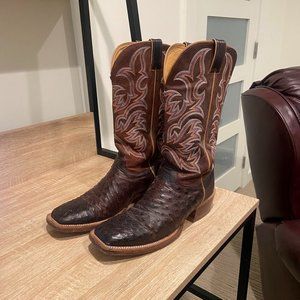 Justin Men's Classic Western Boot Ostrich Skin size 9.5